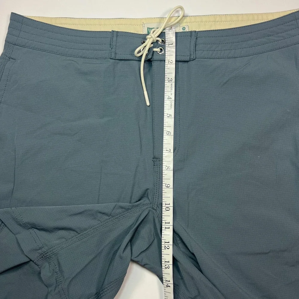 Wellen Board Shorts Mens 34 Slate Blue Ripstop Lace-Up Swim Trunks W-640006
